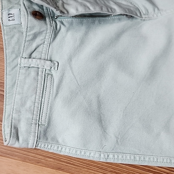 GAP High Stride Wide-Leg Ankle Khakis in Frothy Aqua Blue - Picture 9 of 14